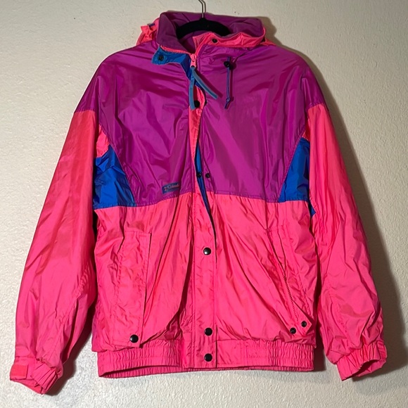 Columbia Jackets & Blazers - Vintage Columbia Front Zip Colorblock Ski Jacket Windbreaker Coat L